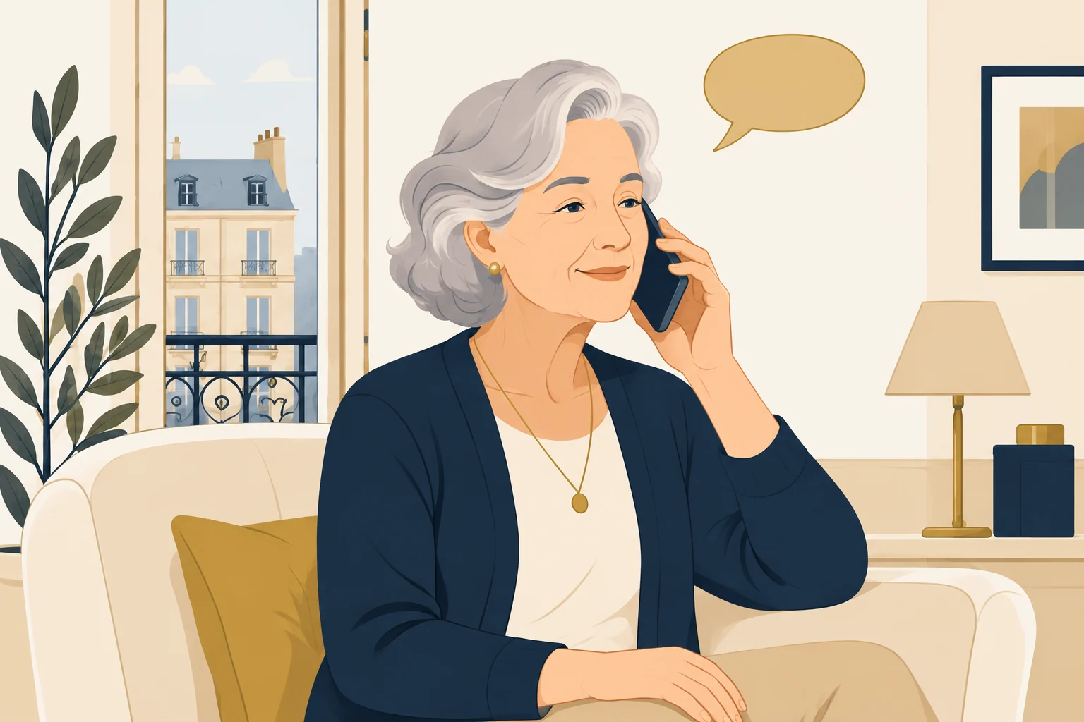 Échange par téléphone depuis votre domicile.