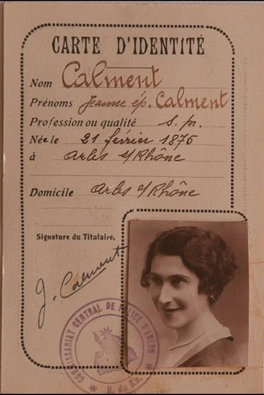 Carte d'identité de Jeanne Calment, doyenne de l'humanité, Arles